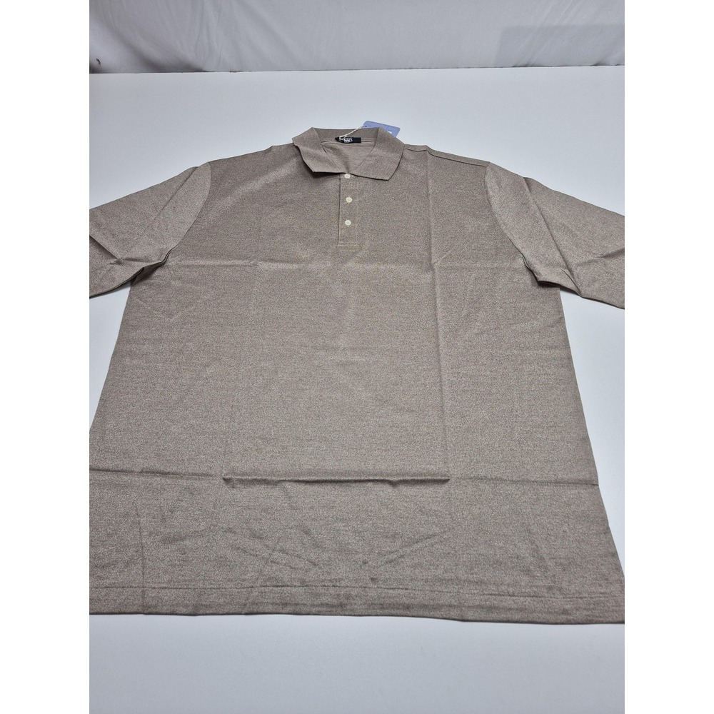 HMS Polo Shirt Mens 3XL Brown Taupe Knit 100% Cotton Made In Italy Casual NWT